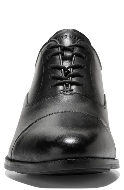 Cole Haan Broadway Cap Toe Oxford In Black/ Black Wp