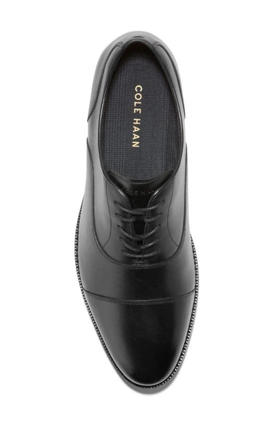 Cole Haan Broadway Cap Toe Oxford In Black/ Black Wp