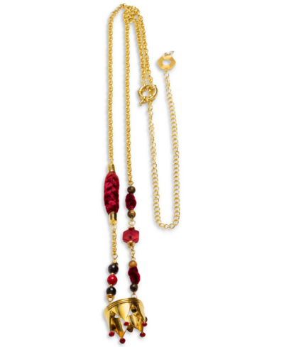 Shop Nectar Nectar New York 18k Gold-plated Corazon Del Fuego Long Pendant Necklace, 32 + 10" Extender In Gld
