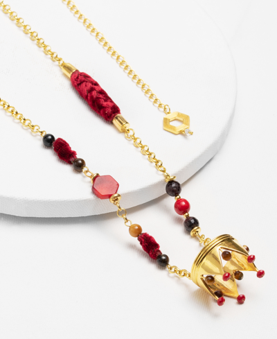 Nectar Nectar New York 18k Gold-plated Corazon Del Fuego Long Pendant Necklace, 32 + 10" Extender In Gld