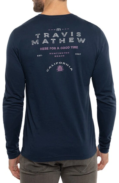 Shop Travismathew Life Of Luxury Long Sleeve Graphic T-shirt In Total Eclipse
