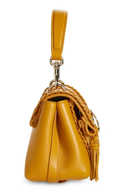 Shop Chloé Mini Penelope Leather Crossbody Satchel In Golden Yellow 775