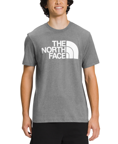Shop The North Face Men's Half-dome Logo T-shirt In Tnf Medium Grey Heather,tnf White