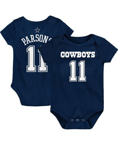 Outerstuff Infant Boys And Girls Micah Parsons Navy Dallas Cowboys Mainliner Player Name And Number Bodysuit In Navy