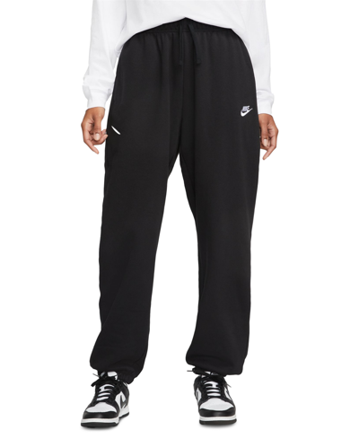 Shop Nike Women's Sportswear Club Fleece Mid-rise Oversized Sweatpants In Black