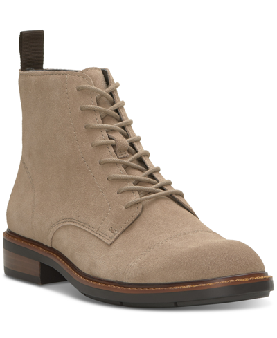 Shop Vince Camuto Men's Ferko Lace Up Boot In Truffle,dark Brown