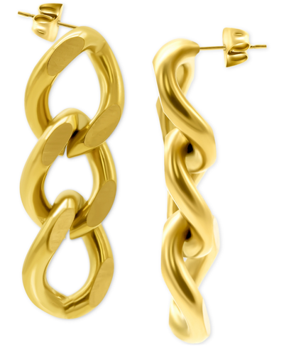 Shop Adornia 14k Gold-plated Curb Chain Drop Earrings