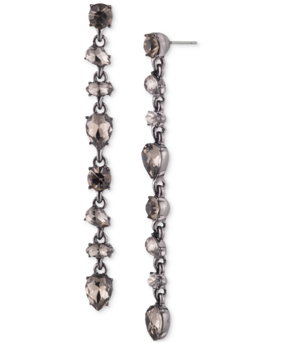 Shop Givenchy Silk Crystal Stone Linear Earrings In Jet