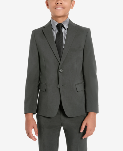 Shop Kenneth Cole Reaction Big Boys Slim Fit Stretch Suit Jacket In Charcoal