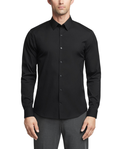 Shop Calvin Klein Men's Ck X Extra-slim Stretch Dress Shirt In Black