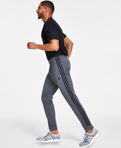 Shop Adidas Originals Men's Tricot Heathered Joggers In Dark Gray Heather,black Stripes