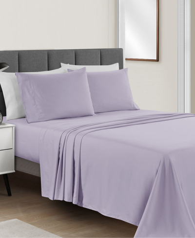 Shop Sunham Microfiber Solid 4-pc. Sheet Set, Full In Light Purple