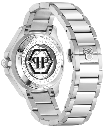 Shop Philipp Plein Men's Automatic Skeleton Spectre Stainless Steel Bracelet Watch 42mm