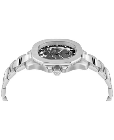 Shop Philipp Plein Men's Automatic Skeleton Spectre Stainless Steel Bracelet Watch 42mm