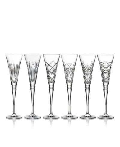 Shop Waterford Winter Wonders Flutes Glass Set, 6 Pieces In Multi