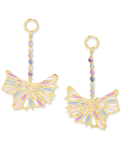 Shop Nectar Nectar New York 18k Gold-plated Mixed Gemstone Statement Earrings In Gld