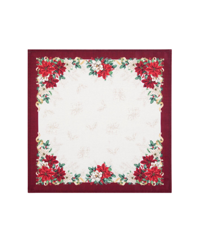 Elrene Poinsettia Garlands Engineered Napkins, Set Of 4, 17" X 17" In Multi