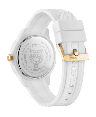 Shop Plein Sport Men's Watch 3 Hand Date Quartz Fearless White Silicone Strap Watch 43mm