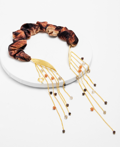 Nectar Nectar New York 18k Gold-plated Lyorna Statement 13-1/2" Necklace In Gld