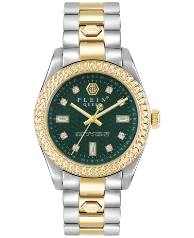 Shop Philipp Plein Women's Queen Green & Two-tone Stainless Steel Bracelet Watch 36mm In Two Tone