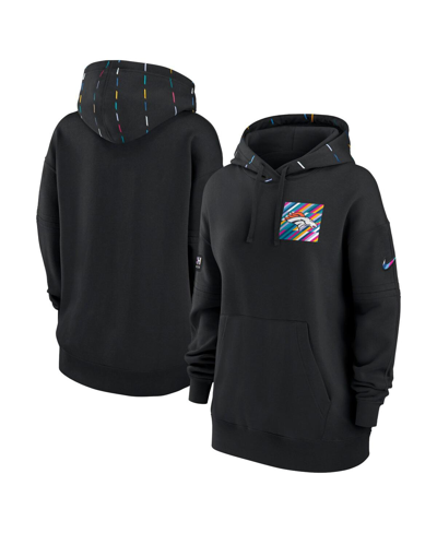 Women's Nike Black Denver Broncos 2023 NFL Crucial Catch Club Pullover Hoodie Size: Small