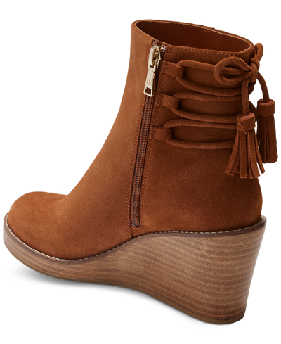 Shop Jack Rogers Women's Banbury Lace-up Wedge Booties In Camel