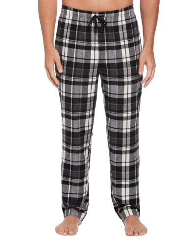 Shop Perry Ellis Portfolio Men's Flannel Plaid Pajama Pants In Black Beauty