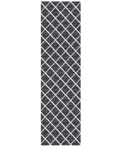 D Style York Washable Yo1 2'3" X 10' Runner Area Rug In Black