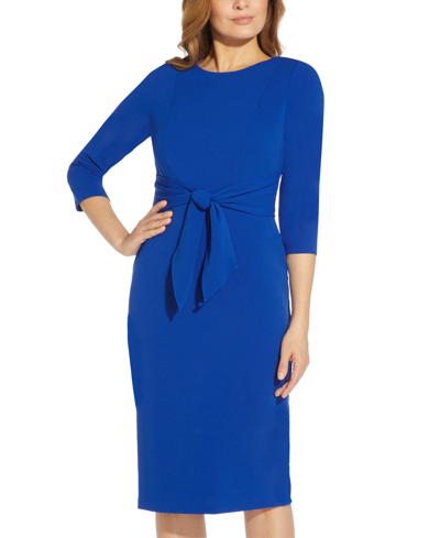 Shop Adrianna Papell Women's Tie-waist Sheath Dress In Violet Cobalt