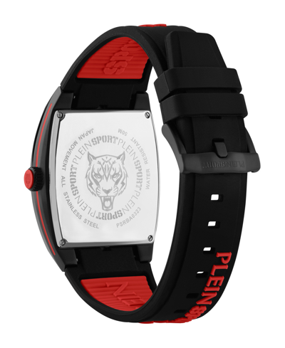 Shop Plein Sport Men's Watch 3 Hand Quartz  Gaze Black Silicone Strap Watch 40mm In Ion Plated Black