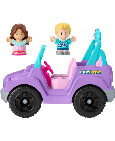 Shop Fisher Price Little People Barbie Beach Cruiser Toy Car With Music 2 Figures For Toddlers In Multi-color