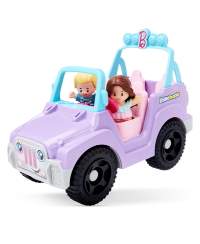 Shop Fisher Price Little People Barbie Beach Cruiser Toy Car With Music 2 Figures For Toddlers In Multi-color