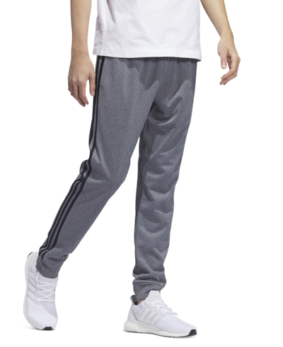 Shop Adidas Originals Men's Tricot Heathered Joggers In Mã©lange Gray,legend Ink Stripes