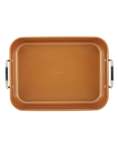 Ayesha Curry Bakeware Nonstick 11" X 15" Roaster With Convertible Rack In Copper