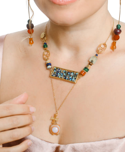Nectar Nectar New York 18k Gold-plated Donyshee Statement Necklace, 24" + 10" Extender In Gld
