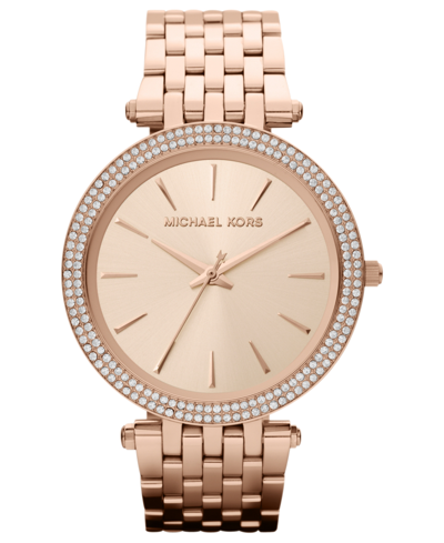 Shop Michael Kors Women's Darci Rose Gold-tone Stainless Steel Bracelet Watch 39mm Mk3192 In No Color