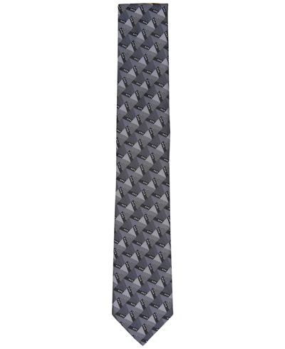 Shop Alfani Men's Barkis Geo-print Tie, Created For Macy's In Charcoal