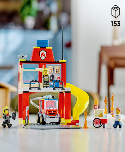 Shop Lego City Fire Station And Fire Truck 60375 Toy Building Set With Firefighter Minifigures In Multicolor