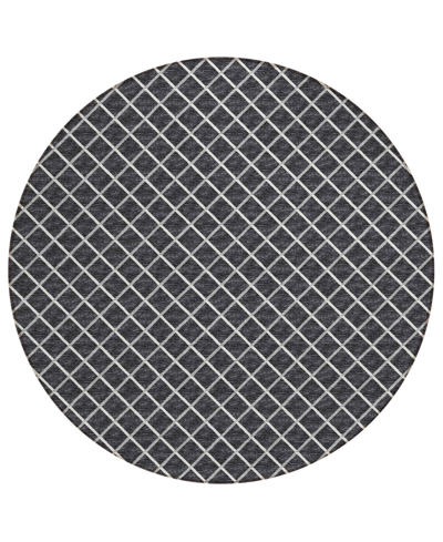 D Style York Washable Yo1 6' X 6' Round Area Rug In Black