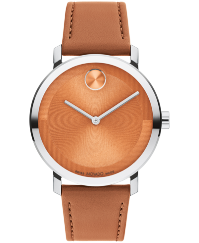 Shop Movado Men's Bold Evolution 2.0 Swiss Quartz Orange Leather Watch 40mm