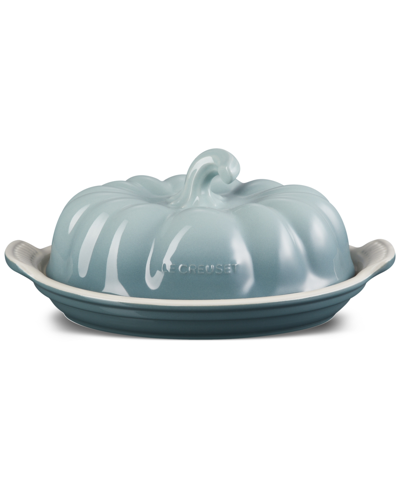 Le Creuset Glazed Stoneware Figural Pumpkin Butter Dish In Persimmon
