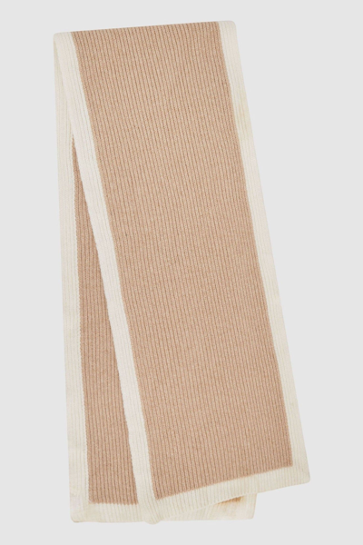 Reiss Camel Harper Wool Ribbed Scarf In Camel