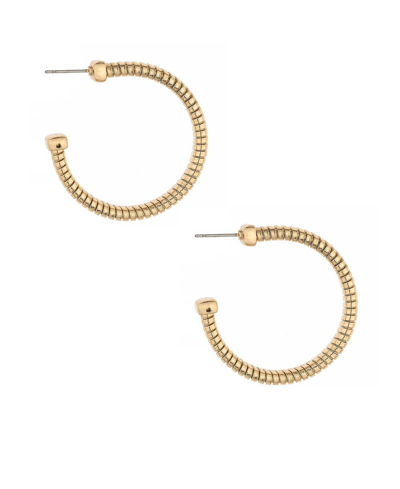 Ettika Your Essential Flex Snake Chain 18k Gold Plated Hoop Earrings In Gold