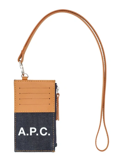 Shop Apc A.p.c. Porte-cartes Axelle In Caramel