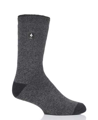Heat Holders Men's Lite Fieldfare Twist Crew Sock In Charcoal,gray