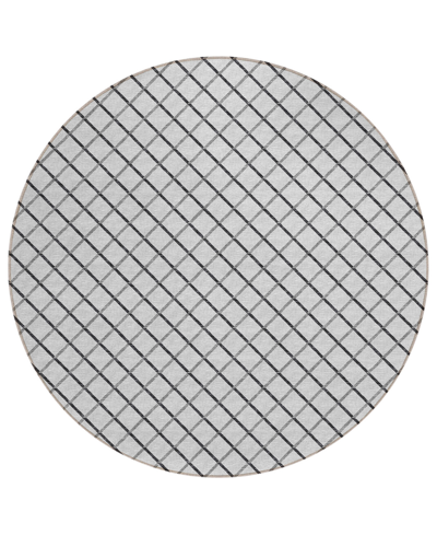D Style York Washable Yo1 6' X 6' Round Area Rug In Gray