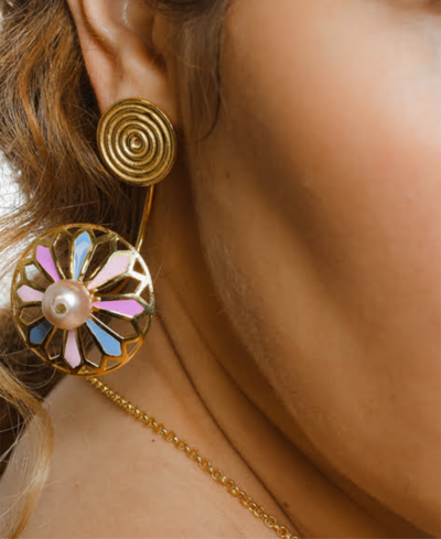 Nectar Nectar New York 18k Gold-plated Pink Cultured Pearl Statement Earrings In Gld