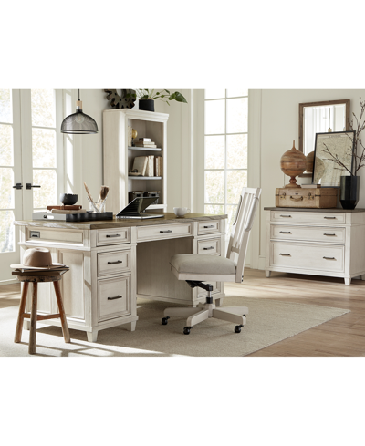 Shop Macy's Dawnwood Home Office, 4-pc. Set (executive Desk, Office Chair, File, Open Bookcase) In Aged Slate