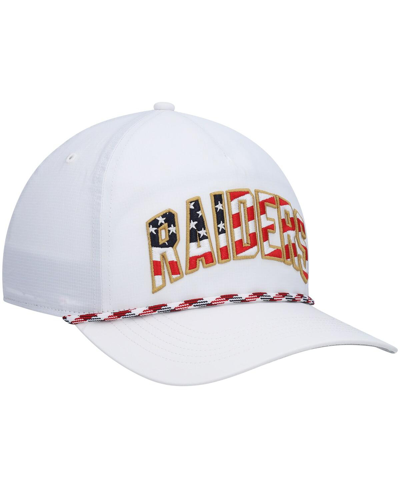 Shop 47 Brand Men's ' White Las Vegas Raiders Hitch Stars And Stripes Trucker Adjustable Hat