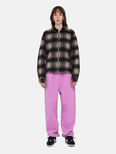 Stussy Wool Plaid Zip Shirt In Purple | ModeSens